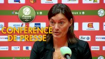 Conférence de presse Quevilly-Rouen Métropole - Clermont Foot (0-2) : Emmanuel DA COSTA (QRM) - Corinne DIACRE (CF63) - 2017/2018