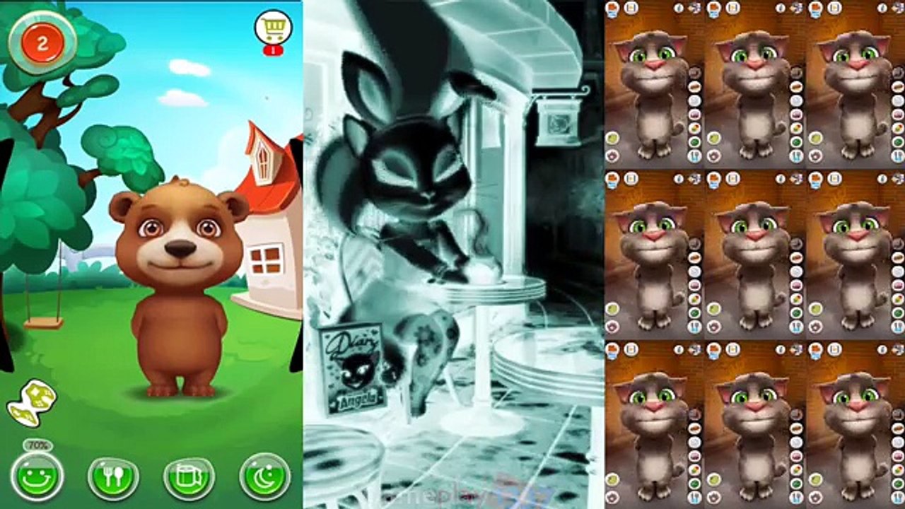 My Talking Angela VS My Talking Tom VS BB Talking Bear Gameplay Great Makeover for Childre