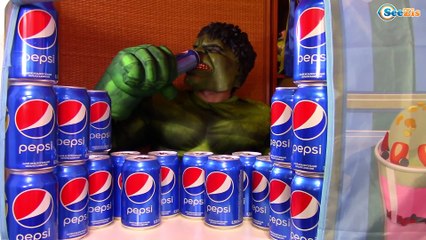 AMAZING PEPSI CHALLENGE! w/ Spider Man & Hulk Coca Cola FUN in Real Life