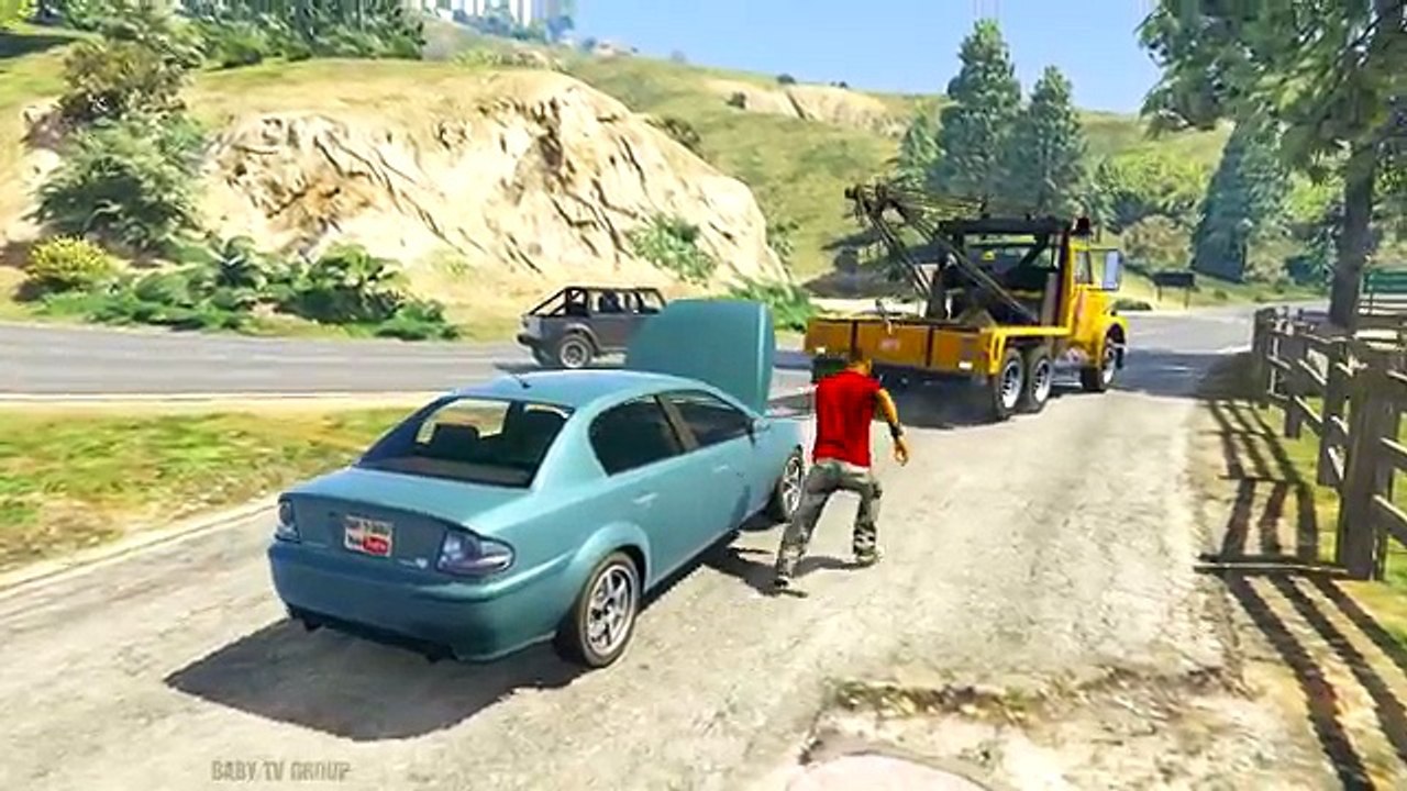 Fire Truck Transportation in Spiderman Cars Cartoon for Kids with Nursery Rhymes Songs