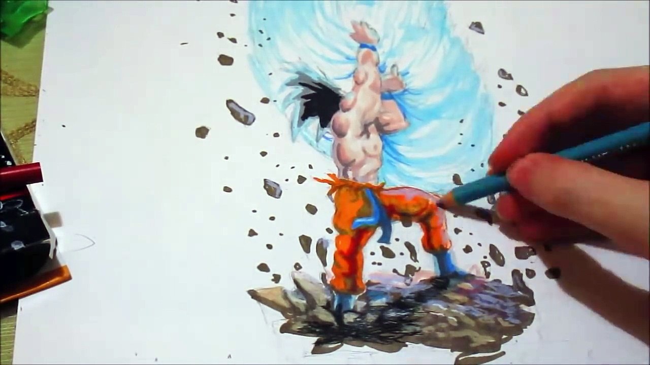 Bola de Dragón dibujo espejismo Goku 3d |