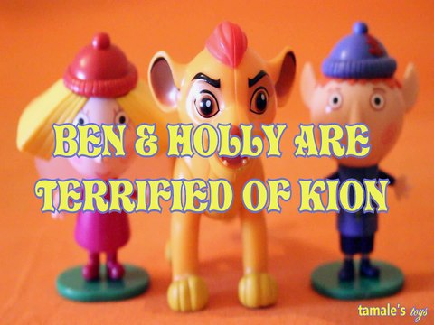 BEN & HOLLY ARE TERRIFIED OF KION THE LION GUARD THE LITTLE KINGDOM , NICKELODEON , DISNEY JUNIOR , TOYS