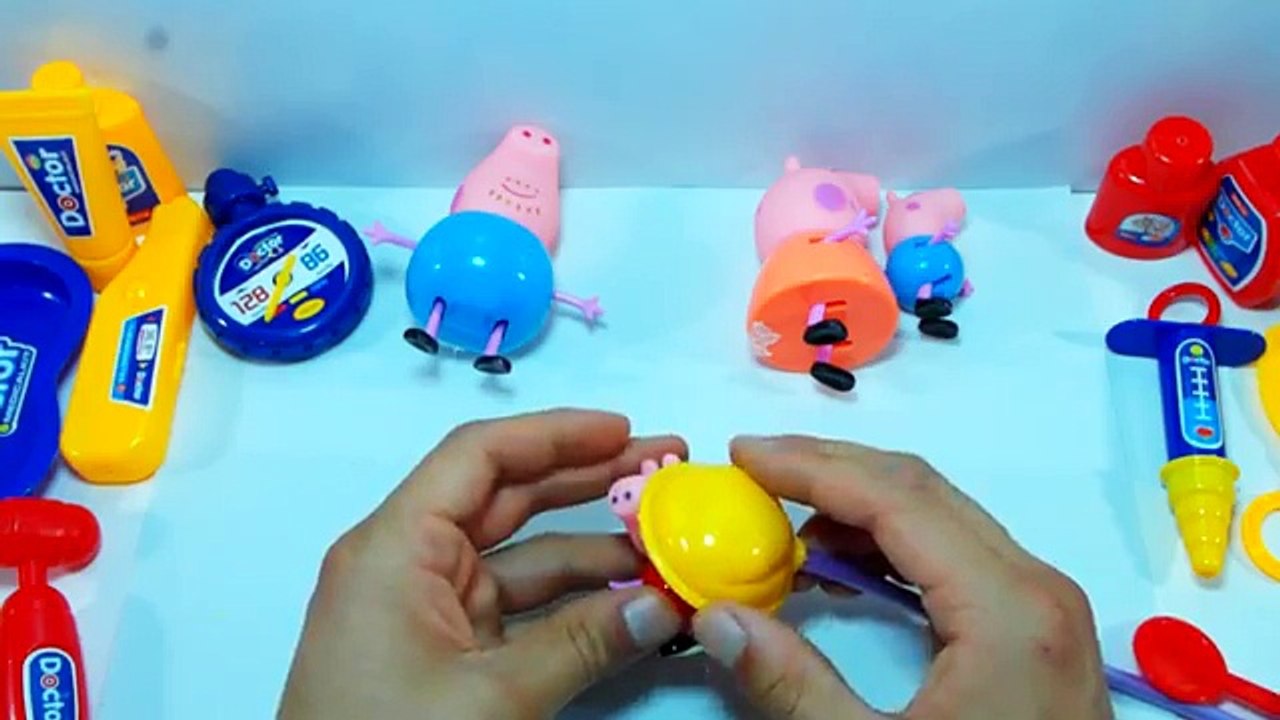 En burbuja médico episodio lebistes cerdo jugar juguetes Visitar peppa hospital doh plastilina juguete