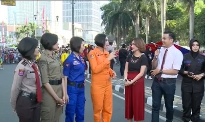 Polisi Hingga Brimob Wanita Ikut Meriahkan Parade ASEAN