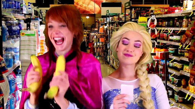 Frozen Elsa & Anna GO TO THE SUPERMARKET! w/ Spiderman Joker Pink Spidergirl Snow White! S