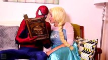 Frozen Elsa FLUSHES Spiderman IN THE TOILET?! w/ Catwoman Poison Ivy Belle Police! Superhe