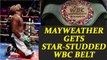 Floyd Mayweather wins binged out title belt, studded with diamonds, emeralds and gold |Oneindia News