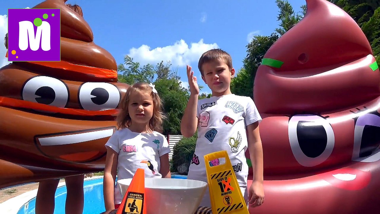 Poo fishing Какашка ЧЕЛЛЕНДЖ Самый новый challenge Игры в бассейне для детей Катя и Макс Смешные Activities новое видео