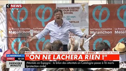 Ce midi, à Marseille, Jean-Luc Mélenchon s'en prend "aux gros ballots dans les bars qui votent pour le FN"