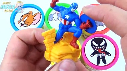 Spiderman Batman Captain America Play Doh Finger Family Songs & Surprise Toys Fun For Kids