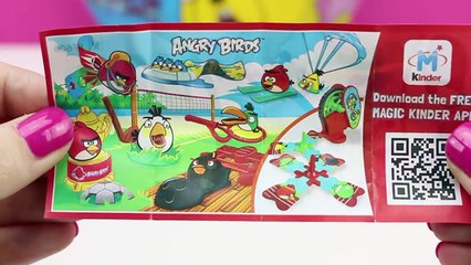 Aventure en colère des oiseaux joie temps équipe déballage Kinder Egg |