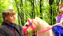 Poupées gelé dos de cheval partie pique-nique Princesse équitation séries Disney anna kristoff 28 barbie v