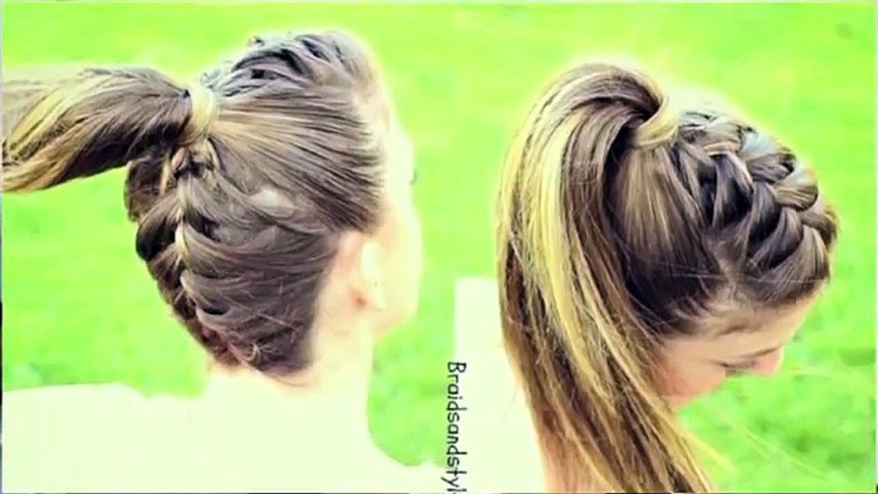 La trenza abajo Francés cola de caballo al revés Tutorial