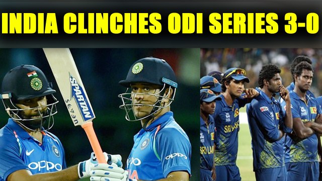 India clinches 5 match ODI series against Sri Lanka 3-0, Rohit & Dhoni guides easy win|Oneindia News
