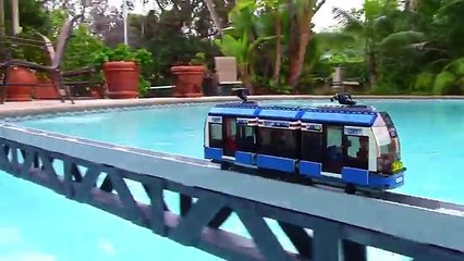Lego train crash on Lego bridge Compilation