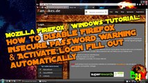 Disable Firefox insecure Password Warning & activate login fill out automatically - Mozilla Firefox Windows Tutorial