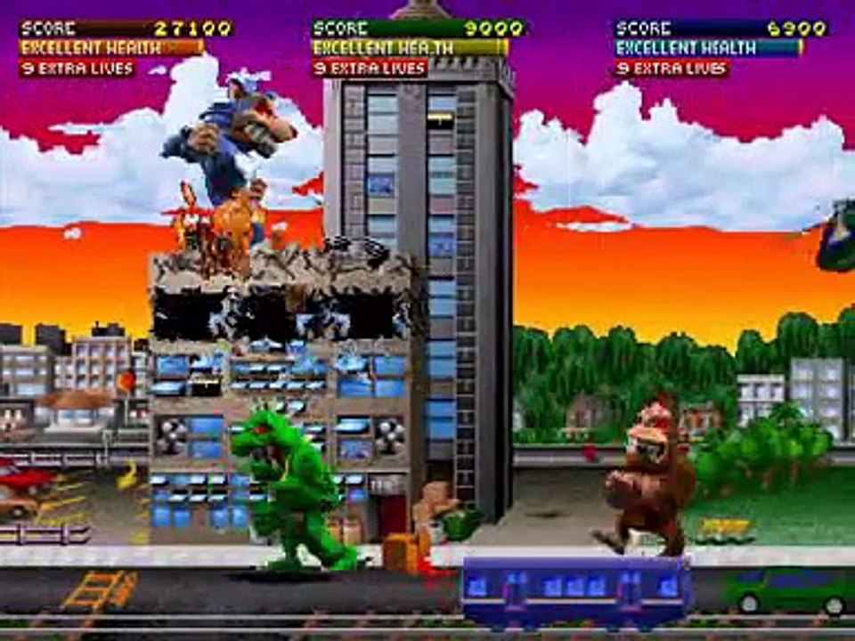 Rampage World Tour arcade 3 player Netplay 60fps