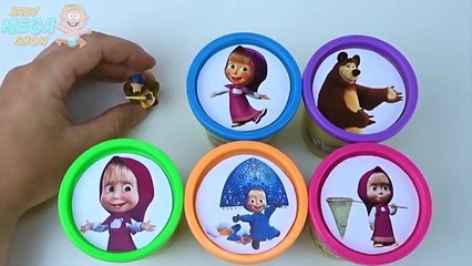 Скачать видео: Et ours argile couleurs tasses dans Apprendre jouer arc en ciel jouets Surprise doh masha collection englis