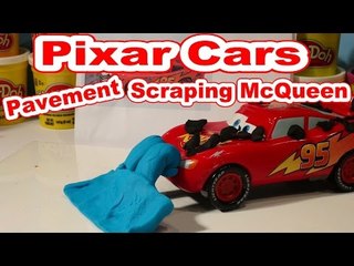 Disney Pixar Cars Lightning McQueen we use Play Doh to make Pavement Scraping McQueen