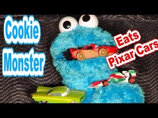 Cookie Monster Count n' Crunch Eats Pixar Cars