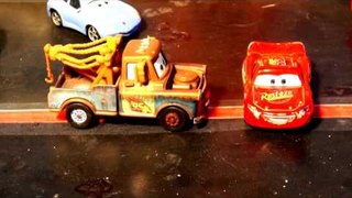 Pixar Cars 3 Lightning McQueen Nightmares with more Doc Hudson Mater and Sheriff and Flo