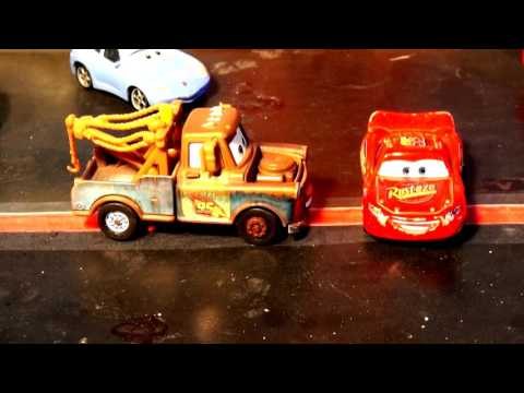 Pixar Cars 3 Lightning McQueen Nightmares with more Doc Hudson Mater and Sheriff and Flo