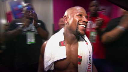 Floyd Mayweather and Al Haymon celebrate his win over Conor McGregor
