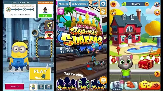 Temple Run 2 VS Talking Tom Gold Run VS Subway Surfers ! Games For Kids