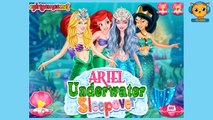 Ariel Underwater Sleepover - Disney Princesses Elsa Ariel Jasmine And Cinderella Dress Up