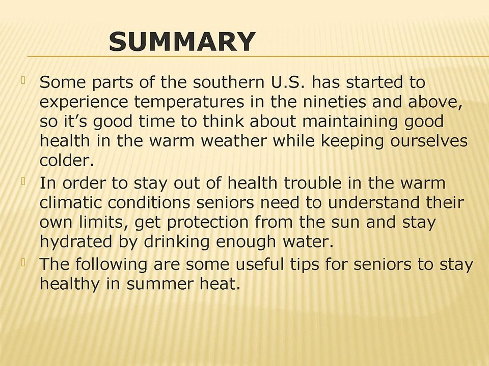 Tips for Staying Hydrated in the Summer for Seniors