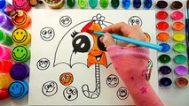 Para colorear Sorteo para Niños Aprender página dulces para paraguas con Color gumballs