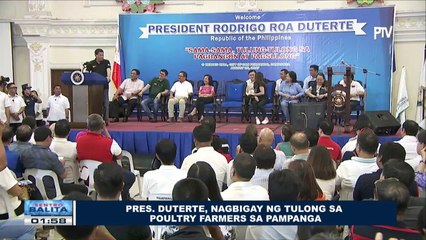Pres. Duterte, nagbigay ng tulong sa poultry farmers sa Pampanga