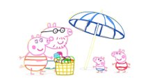 Cartoon Peppa Pig on the beach