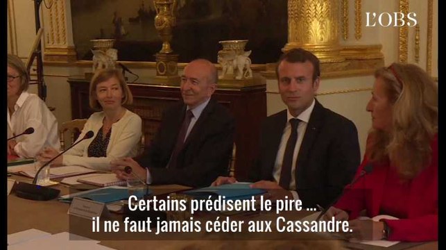 Macron : Certains prédisent le pire... il ne faut jamais céder aux Cassandre