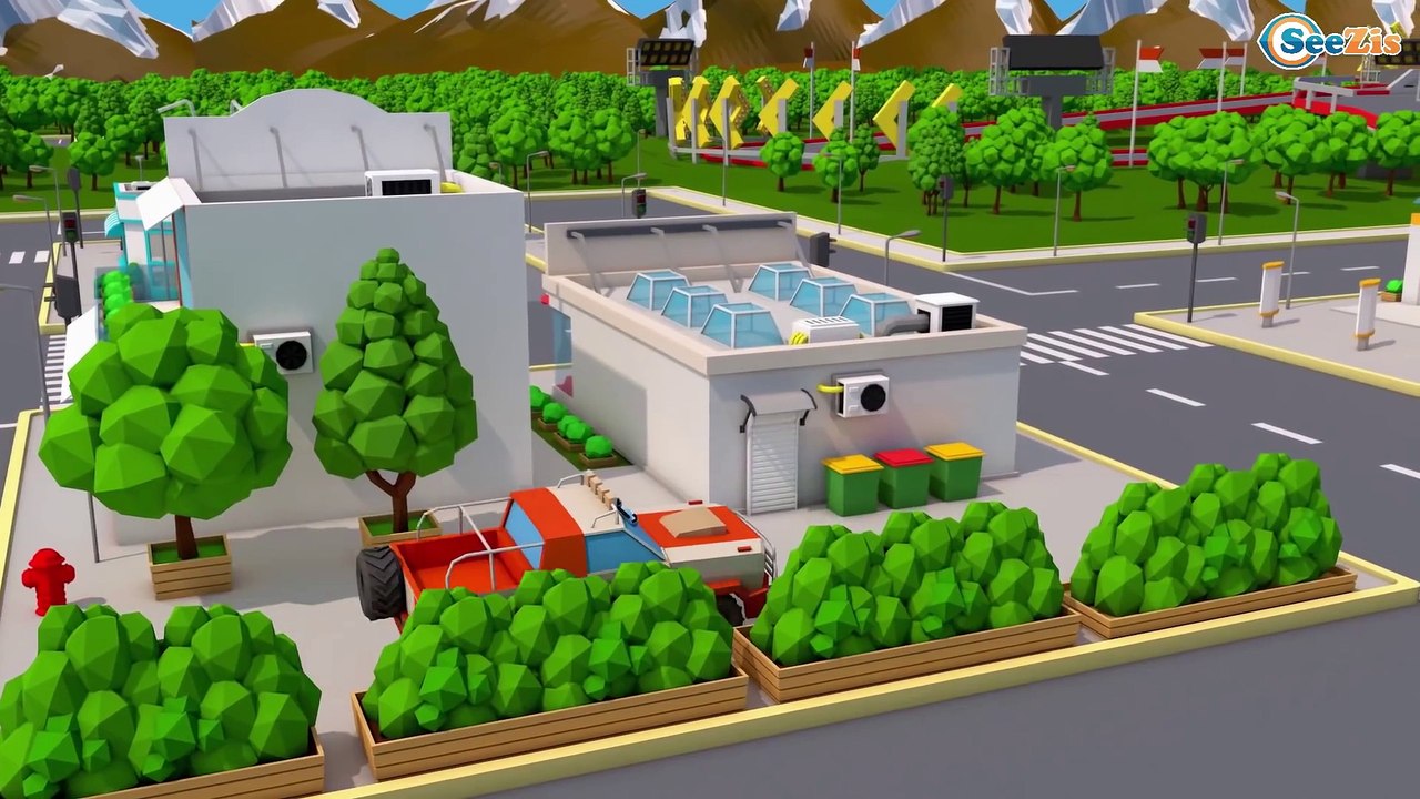 Yellow Excavator Construction Truck - Car Factory - Video Compilation For Kids Cars & Trucks Stories