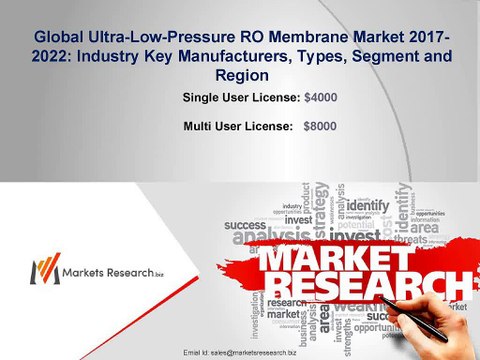 Global Ultra-Low-Pressure RO Market 2017 Industry Trends, Growth, and Forecast to 2022