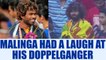 India vs Sri Lanka 3rd ODI : Lasith Malinga laughs to see his doppelganger | Oneindia News