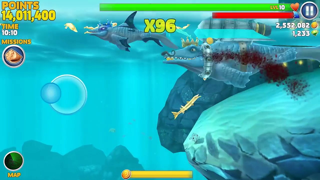 Grandes papi destructor evolución hambre señor de tiburón rápido mundos Megalodon vs vs alan