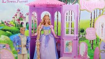 Barbie Rapunzel Tower with Disney Princess Tangled Dolls vintage color changing playset to