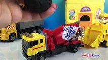 Play Doh play with Construction trucks aka Mighty Machines or Mighty Wheels for kids
