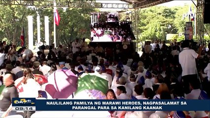 Naulilang pamilya ng Marawi heroes, nagpasalamat sa parangal para sa kanilang kaanak