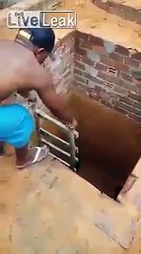 Un chat qui n'a vraiment aucun problème d'être tombé dans un grand trou !