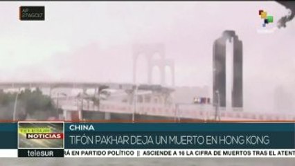 China emite la alerta por el tifón Pakhard; hay un muerto