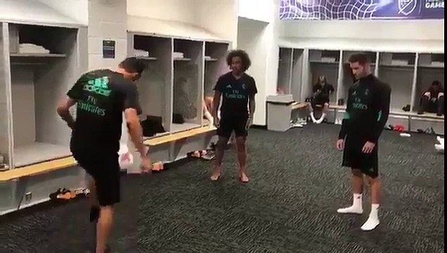 Luca Zidane, Keylor Navas et Marcelo font étalage de leur technique en chaussettes