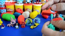 18 Surprise Eggs Play Doh Thomas Train Spiderman Dora Disney Cars Planes Hello Kitty Kinde