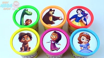 #Dinosaurs Masha and The Bear Disney Princess First Colors Play doh Clay Surprise Toys Cup