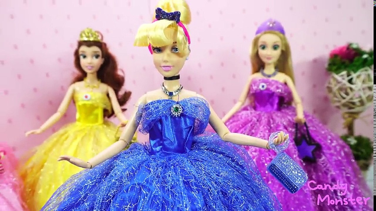 Disney Princess Doll Belle Snow white Cinderella Rapunzel Dresses