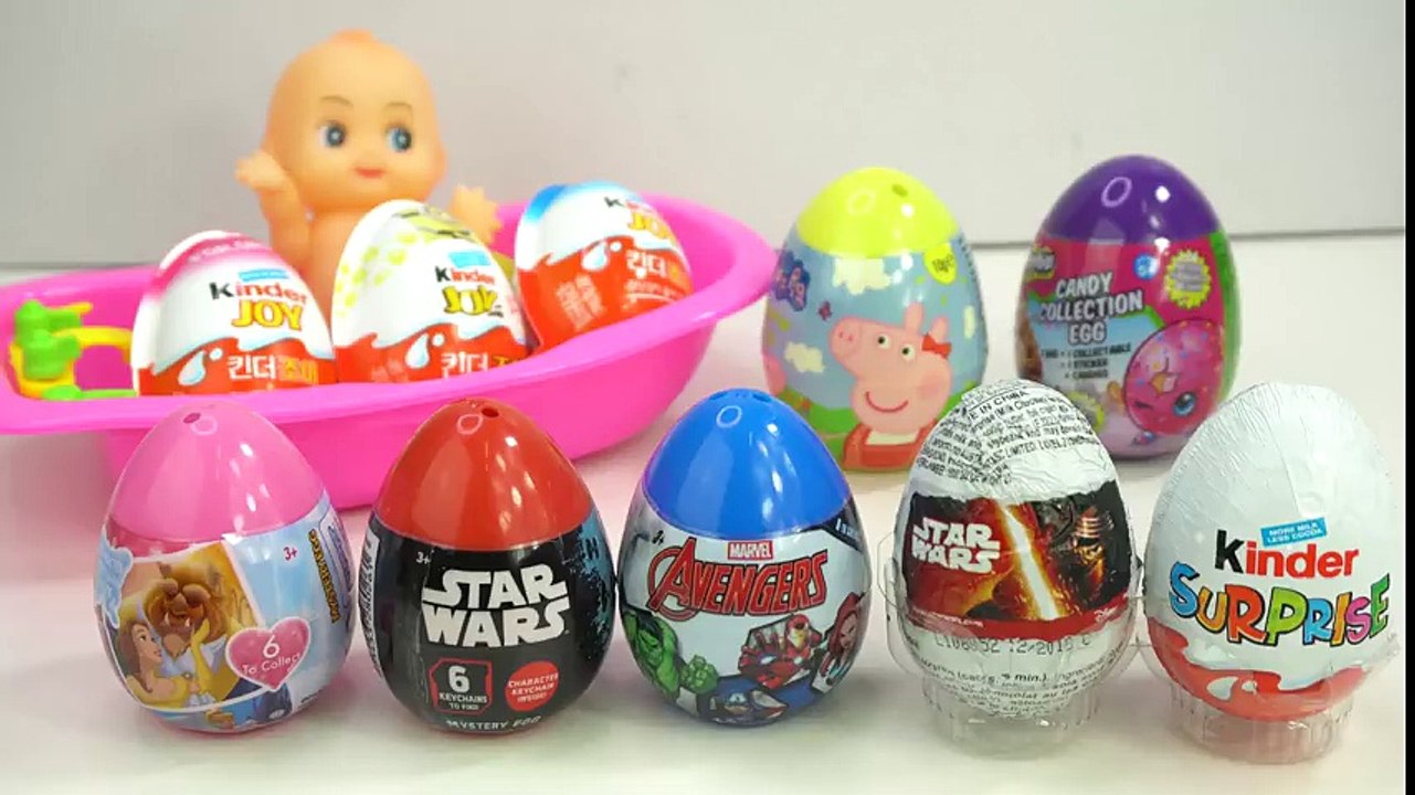 10 Surprise Egg Kinder Joy - Star wars Avengers Shopkins Peppa Pig Minions Disney Princess