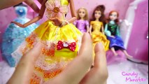 Disney Princess Doll Belle Rapunzel Anna Elena Dresses and Hello Kitty makeup compact