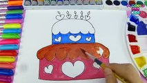 Apprendre les couleurs charmant gâteau de Valentin journée coloration bricolage peinture Apprendre pour enfants enfant
